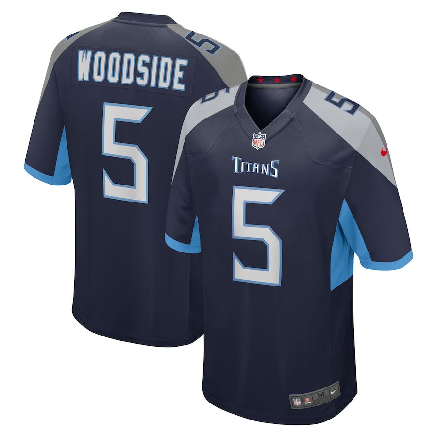 Men Tennessee Titans #5 Logan Woodside Nike Navy Game NFL Jersey